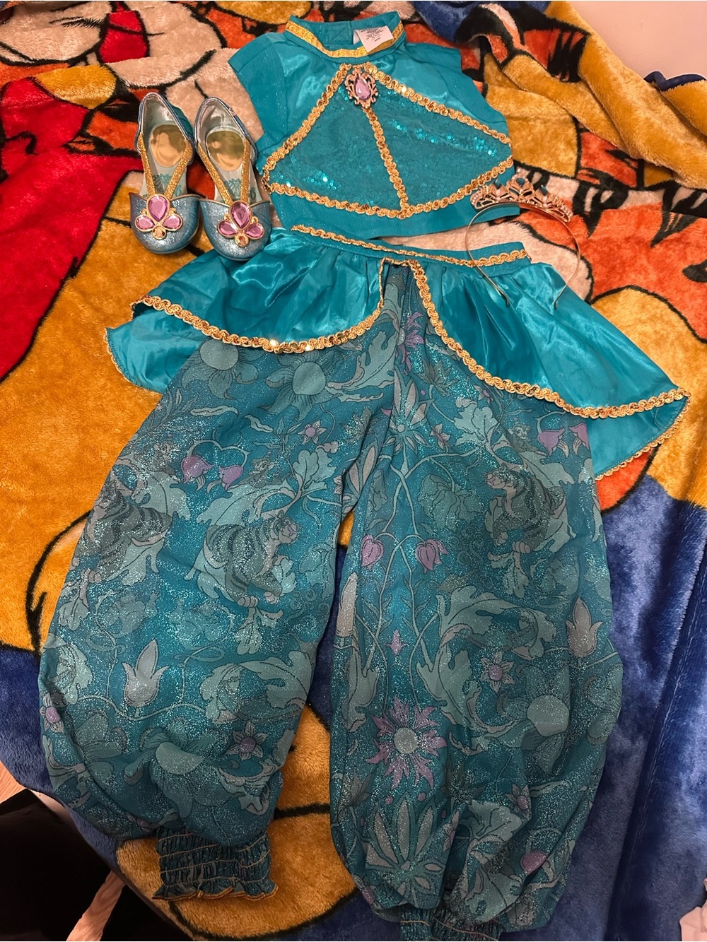 Disney Teal and Gold Princess Harem Costume